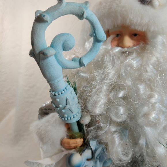 Vintage Dan Dee Silver Robed Christmas Holiday Santa Claus & Winter Staff 1980s - Picture 3 of 13